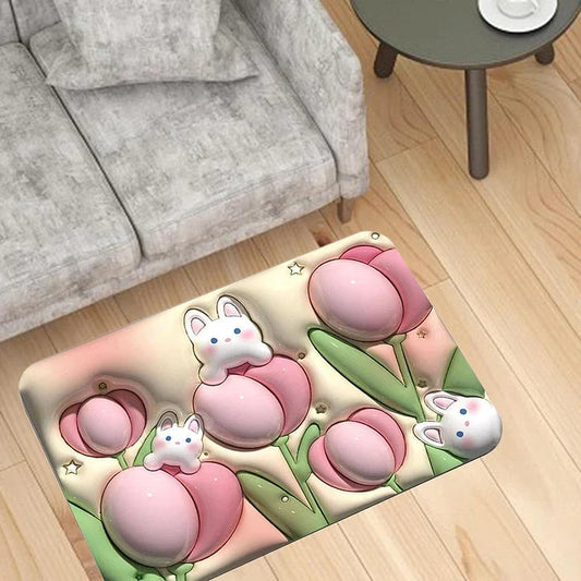 4598A Stone Bath Mat – Non-Slip, Anti-Mould, 3D Absorbent Quick-Dry Shower Mat (60X39CM)